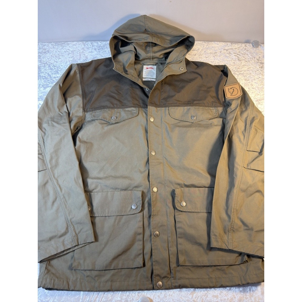 Fjallraven Greenland Jacket Mens XL G-1000 Hooded Outdoor Hiking Green
